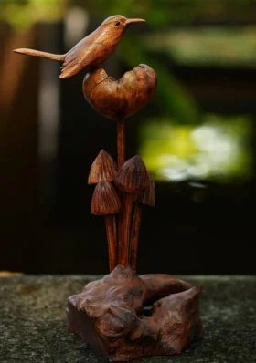 Bird with Mushroom
