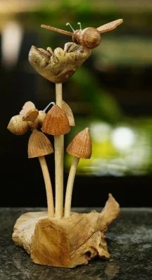 Bees with Mushroom Stand